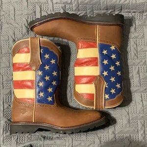 Men’s American Flag Boots. Never worn.